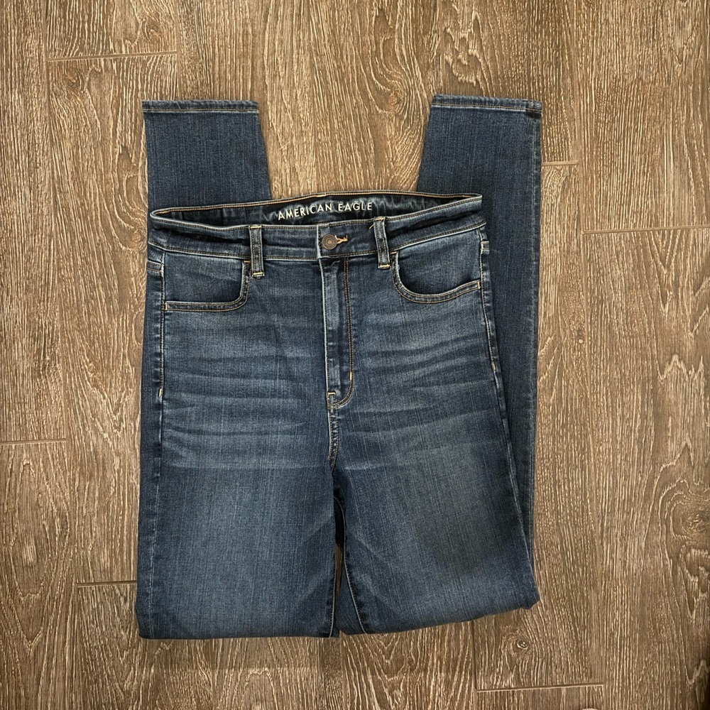 American Eagle Outfitters Women's Dark Blue Skinny Jeans - ne(x)T level stretch
